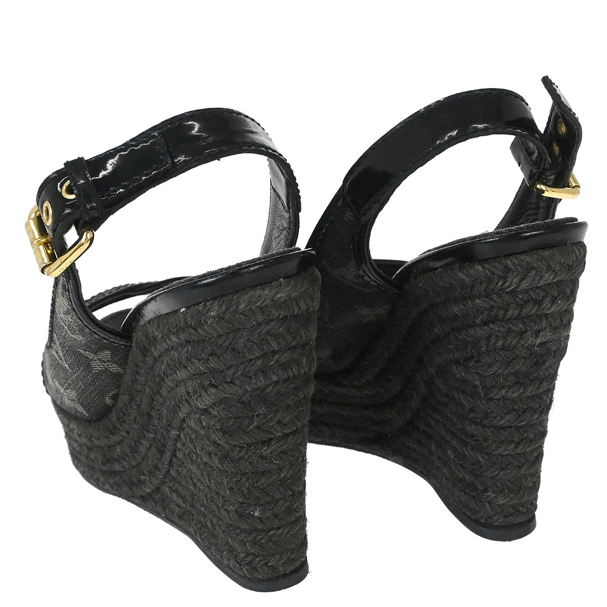 Louis Vuitton * Black Monogram Denim Sandals Shoes – AMORE Vintage