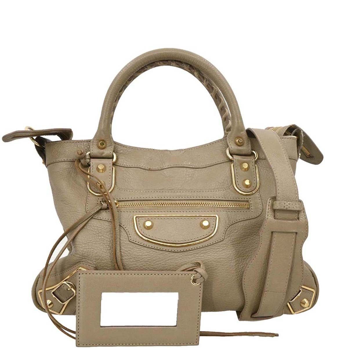 Balenciaga Beige Leather The Town 2way Shoulder Handbag