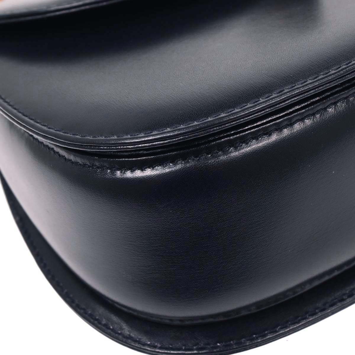 Gucci Navy Bamboo 2way Shoulder Handbag