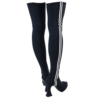 Chanel * 1994 Thigh-High Sock Boots Shoes #37