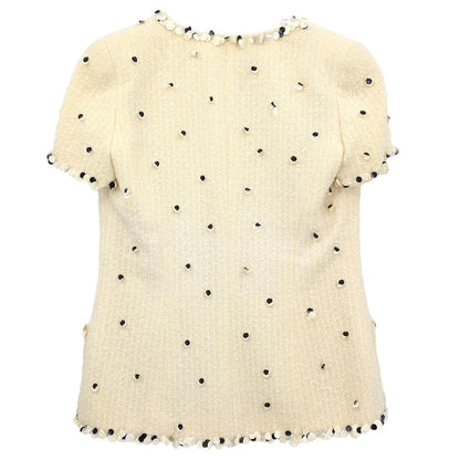 Chanel 1995 Single Breasted Collarless Jacket White #40