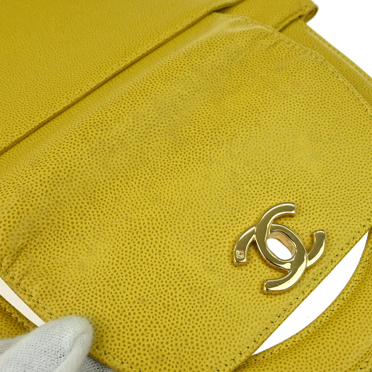Chanel Yellow Caviar Skin Handbag