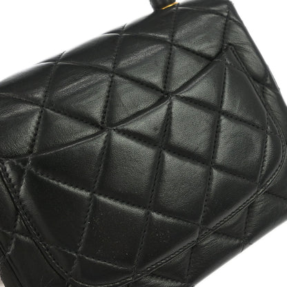 Chanel Black Lambskin Classic Flap Handbag Micro
