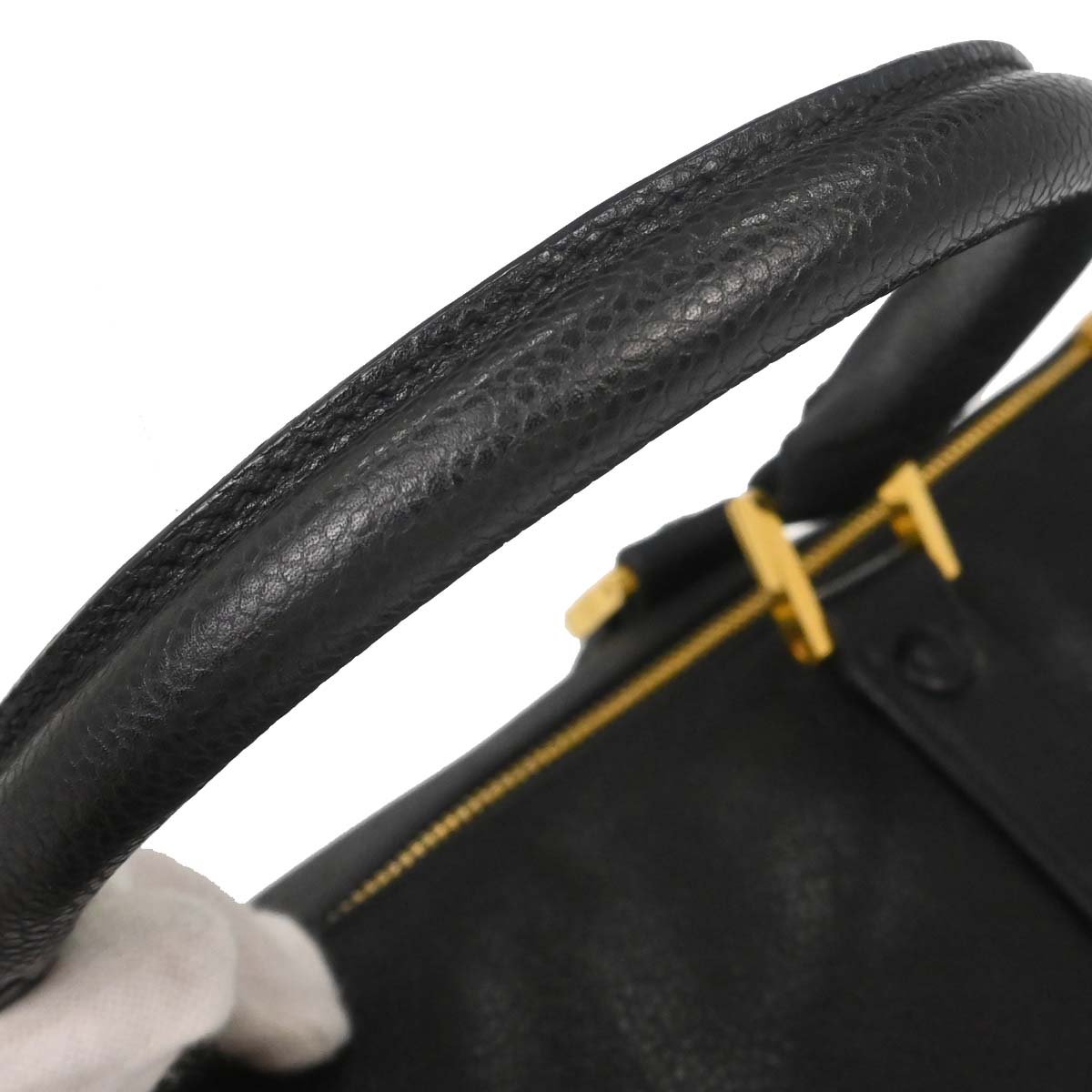 Chanel Black Caviar Skin 2way Shoulder Duffle Handbag