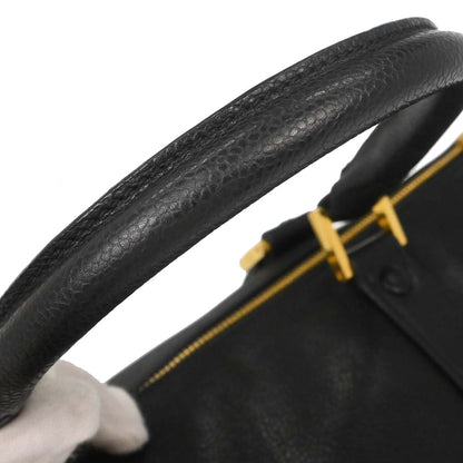 Chanel Black Caviar Skin 2way Shoulder Duffle Handbag