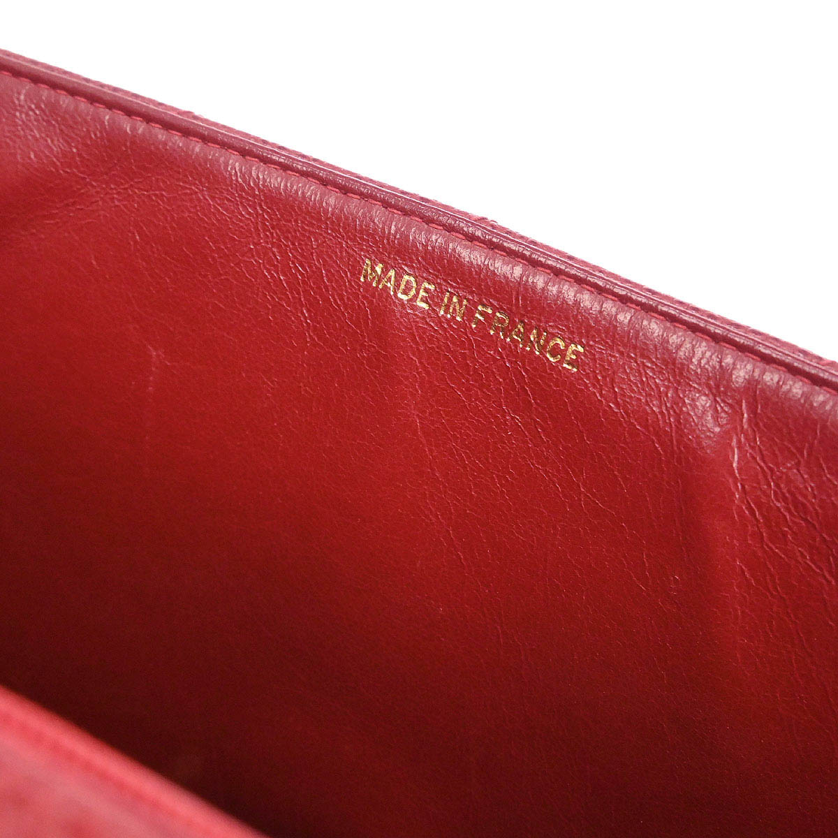 Chanel Red Caviar Skin Straight Flap Jumbo Shoulder Bag