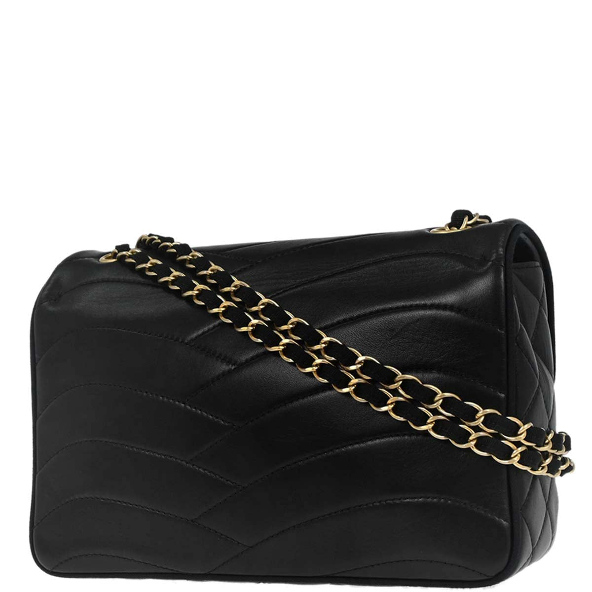 Chanel Black Lambskin Medium Pagoda Flap Shoulder Bag