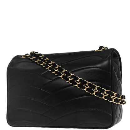 Chanel Black Lambskin Medium Pagoda Flap Shoulder Bag