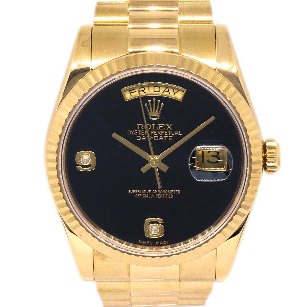 Rolex Oyster Perpetual Day-Date 36mm Ref.118238 Watch 18KYG Onyx Diamond