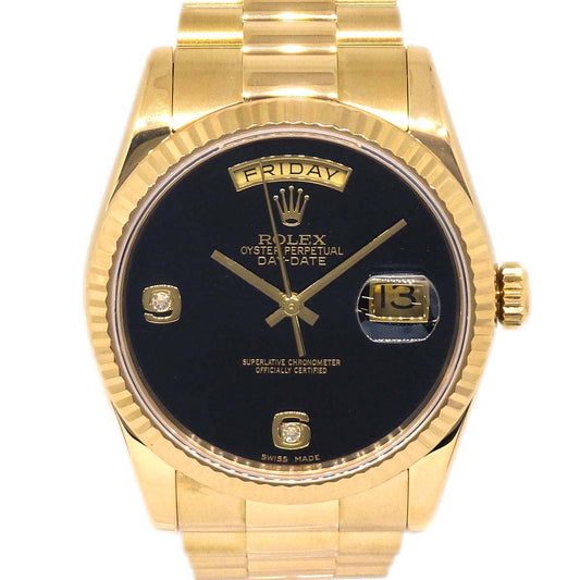 Rolex Oyster Perpetual Day-Date 36mm Ref.118238 Watch 18KYG Onyx Diamond