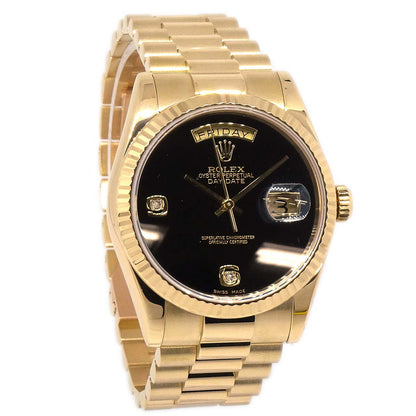 Rolex Oyster Perpetual Day-Date 36mm Ref.118238 Watch 18KYG Onyx Diamond