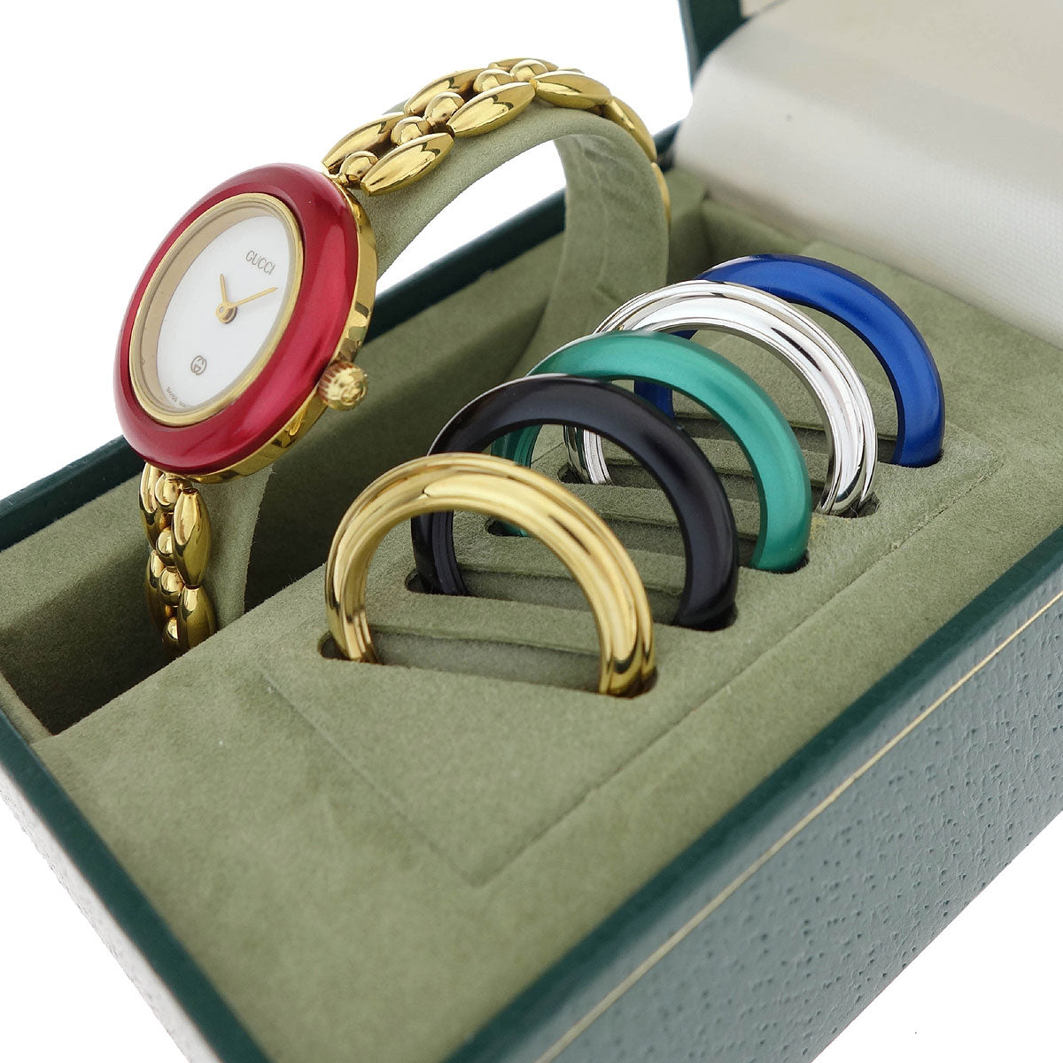 Gucci 11/12 Change Bezel Chameleon Quartz Watch SS