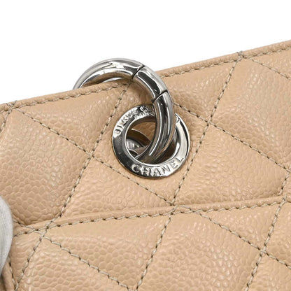 Chanel Beige Caviar Skin Grand Shopping Tote GST Chain Handbag
