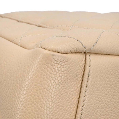 Chanel Beige Caviar Skin Grand Shopping Tote GST Chain Handbag