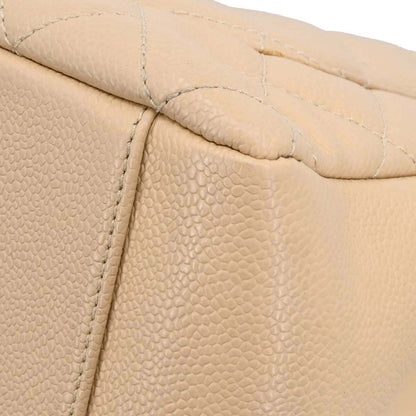 Chanel Beige Caviar Skin Grand Shopping Tote GST Chain Handbag