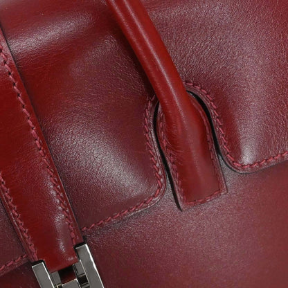 Hermes Rouge H Box Calf Drag 2 27 Handbag □F