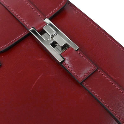 Hermes Rouge H Box Calf Drag 2 27 Handbag □F
