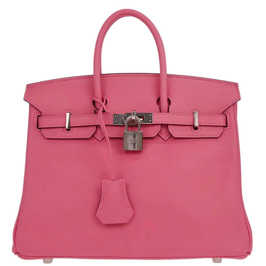 Hermes Rose Azalee Swift Birkin 25 Handbag