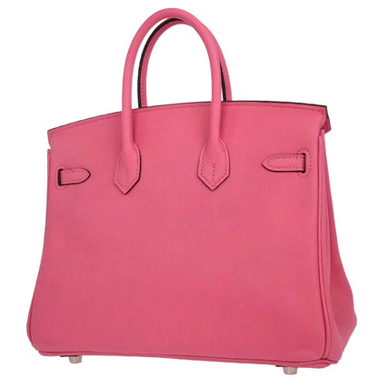 Hermes Rose Azalee Swift Birkin 25 Handbag