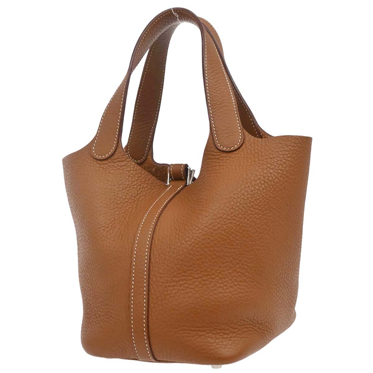 Hermes Gold Taurillon Clemence Picotin Lock 18 PM Handbag