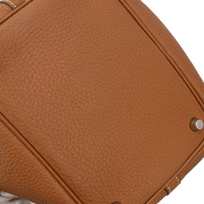 Hermes Gold Taurillon Clemence Picotin Lock 18 PM Handbag