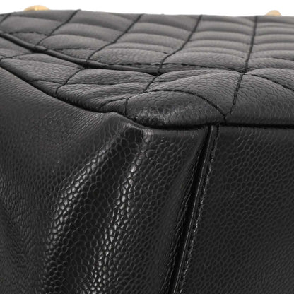 Chanel Black Caviar Skin Grand Shopping Tote GST Chain Handbag