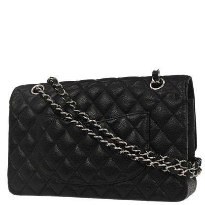 Chanel Black Caviar Skin Medium Classic Double Flap Shoulder Bag