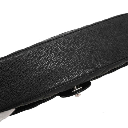 Chanel Black Caviar Skin Medium Classic Double Flap Shoulder Bag