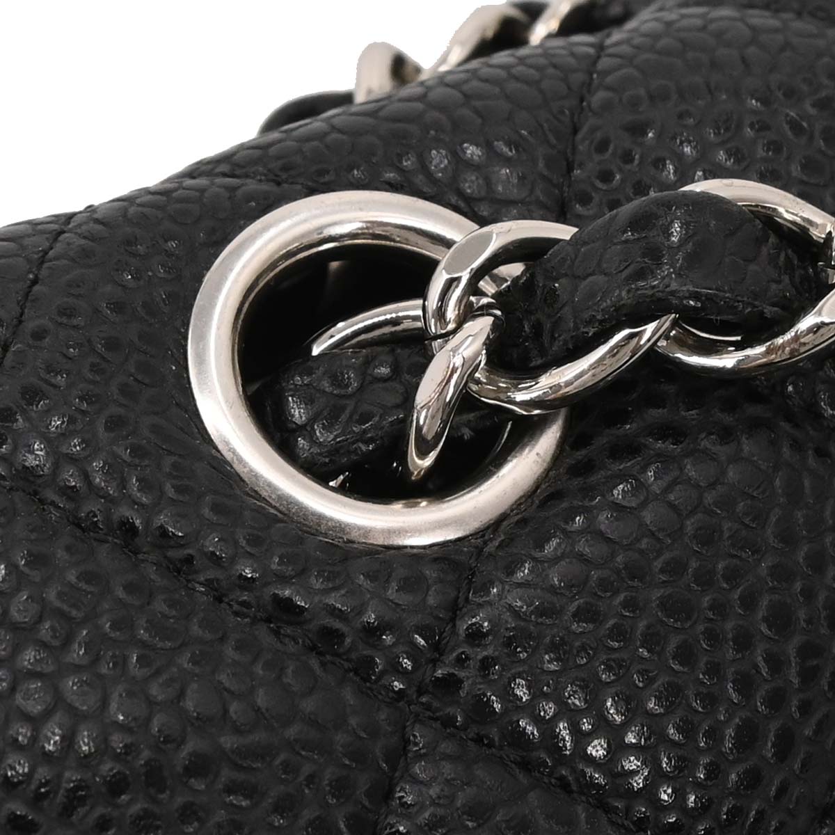 Chanel Black Caviar Skin Medium Classic Double Flap Shoulder Bag