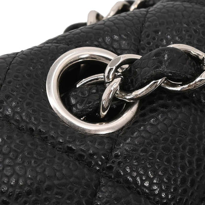 Chanel Black Caviar Skin Medium Classic Double Flap Shoulder Bag