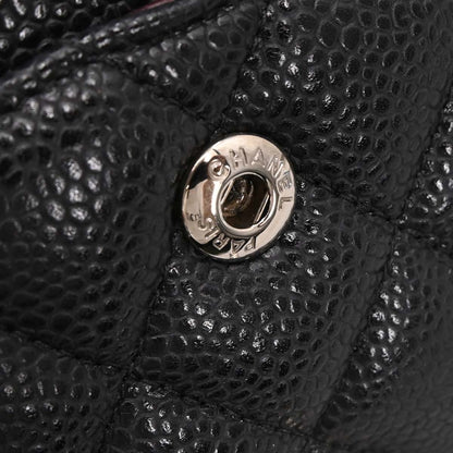 Chanel Black Caviar Skin Medium Classic Double Flap Shoulder Bag