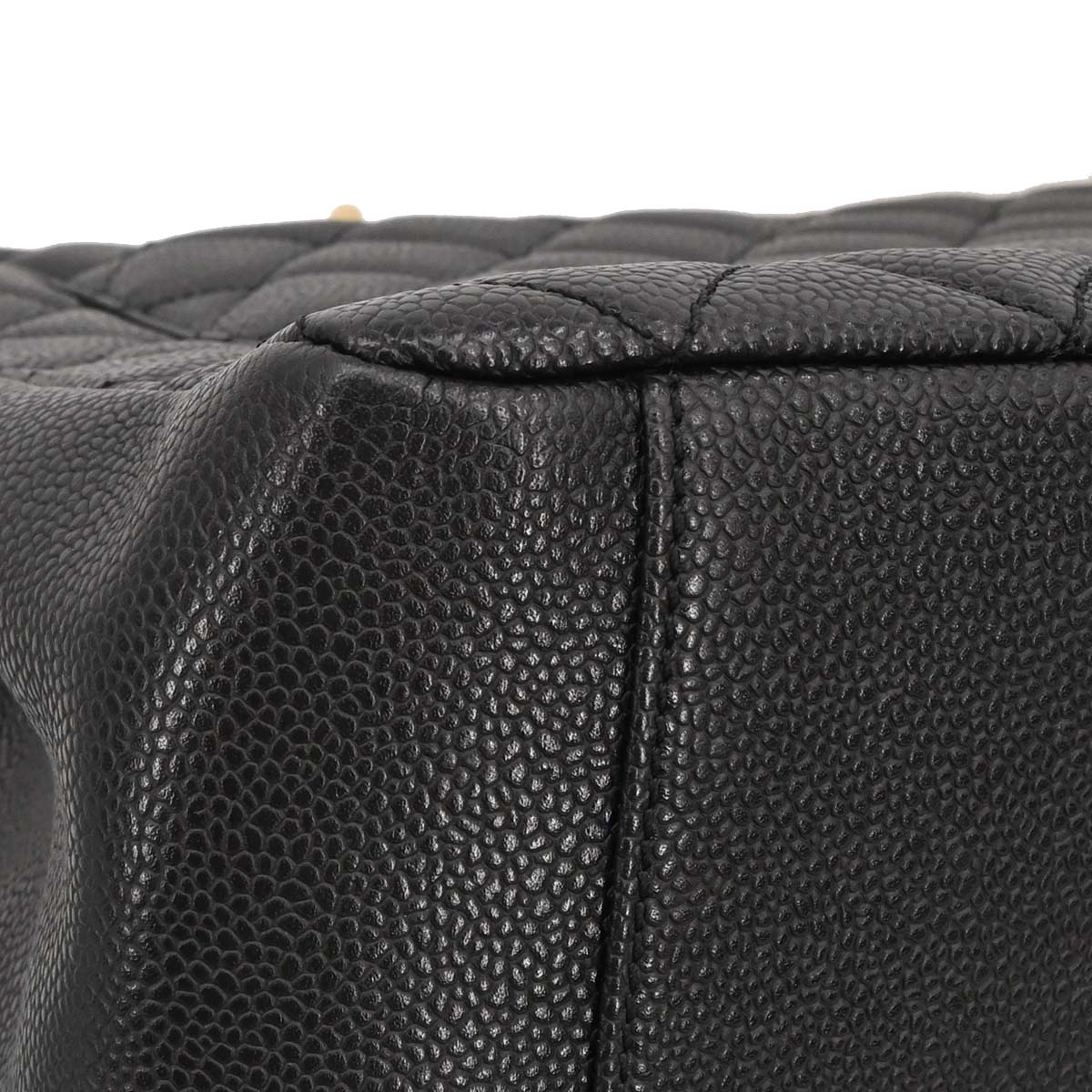Chanel Black Caviar Skin Grand Shopping Tote GST Chain Handbag