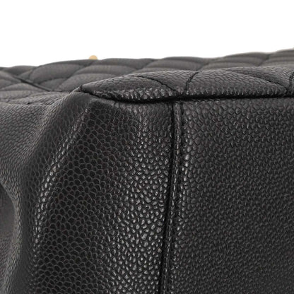 Chanel Black Caviar Skin Grand Shopping Tote GST Chain Handbag