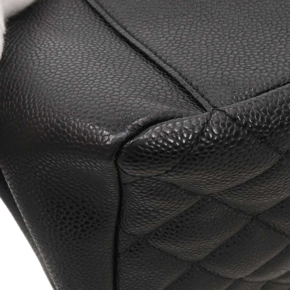 Chanel Black Caviar Skin Grand Shopping Tote GST Chain Handbag