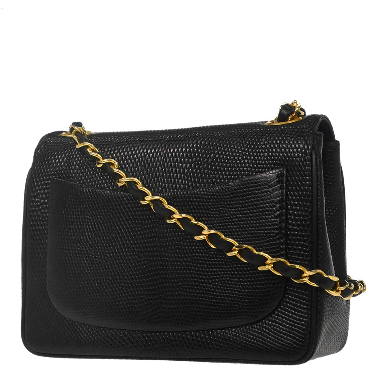 Chanel * Black Lizard Mini Classic Square Flap Bag 17