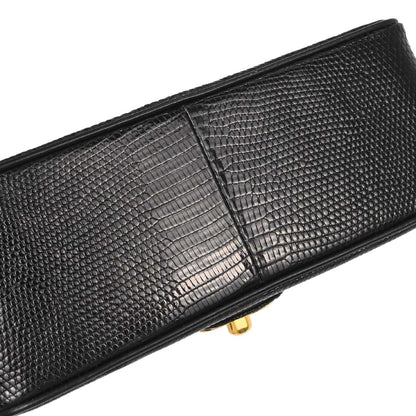 Chanel * Black Lizard Mini Classic Square Flap Bag 17