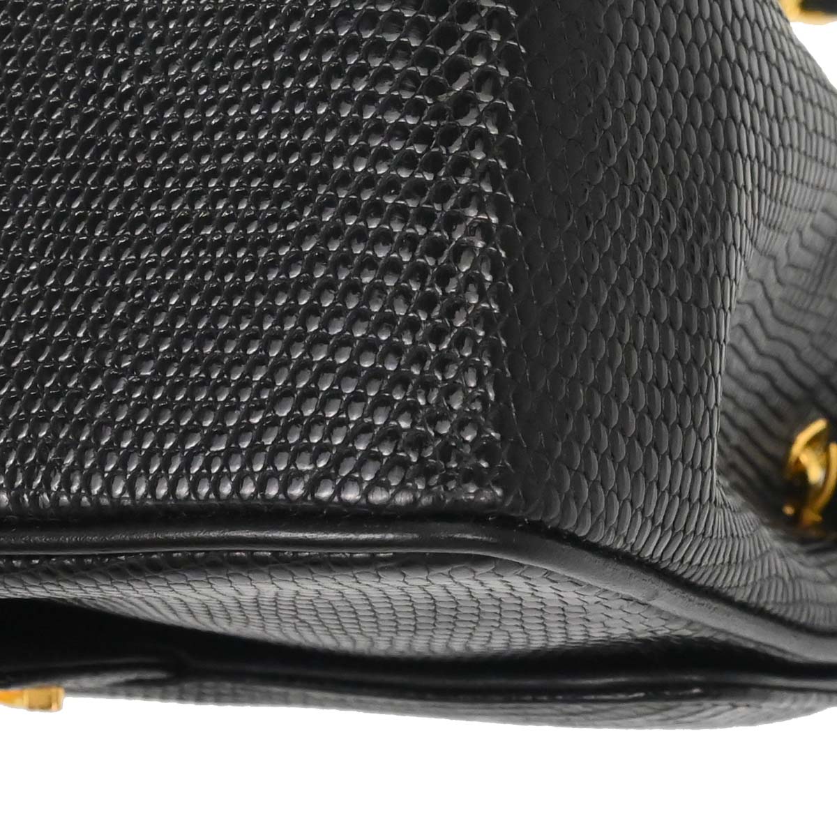 Chanel * Black Lizard Mini Classic Square Flap Bag 17