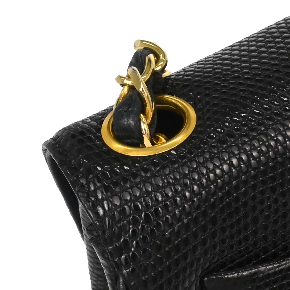 Chanel * Black Lizard Mini Classic Square Flap Bag 17