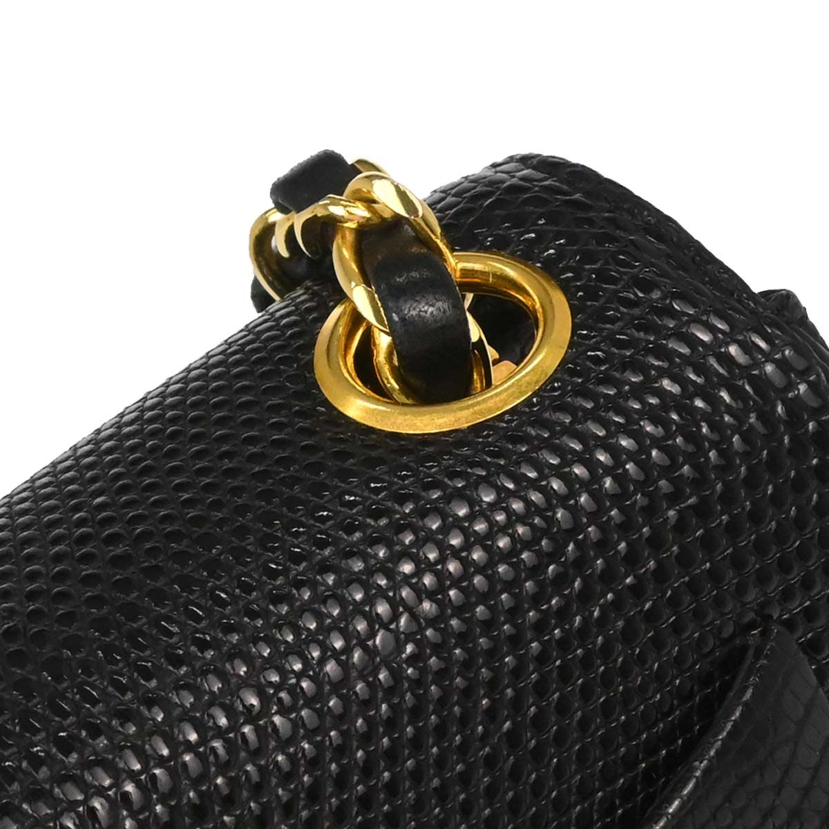 Chanel * Black Lizard Mini Classic Square Flap Bag 17
