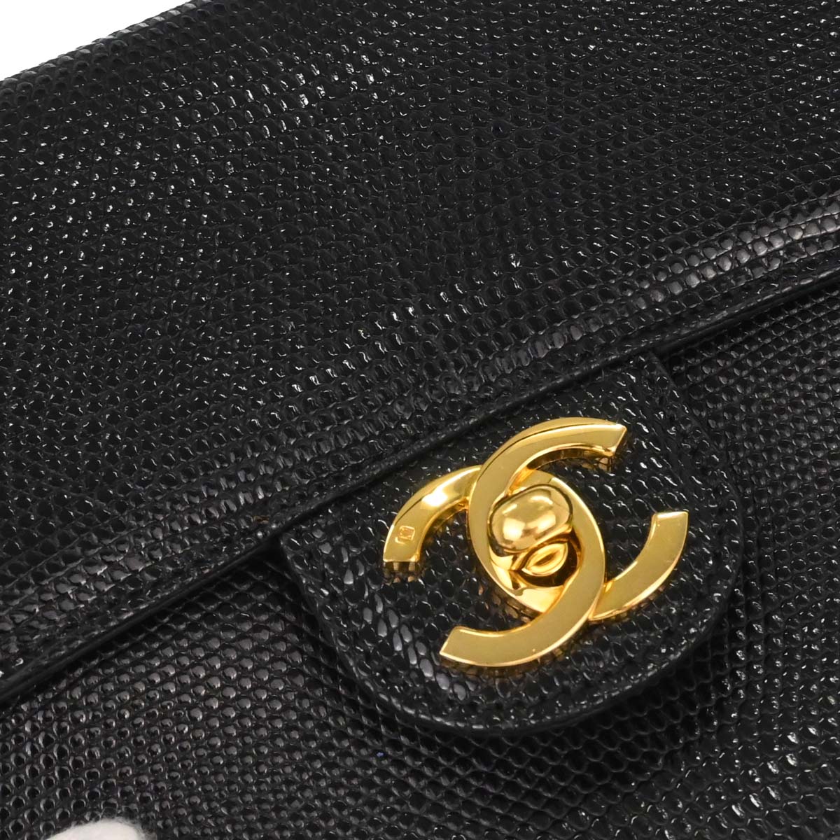 Chanel * Black Lizard Mini Classic Square Flap Bag 17