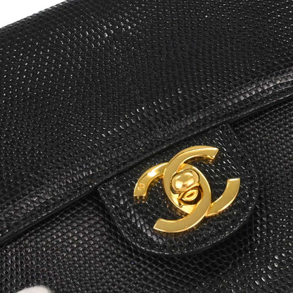 Chanel * Black Lizard Mini Classic Square Flap Bag 17