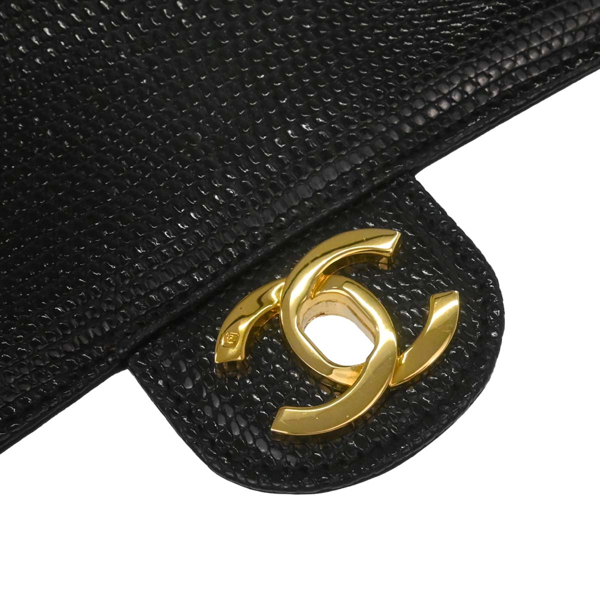 Chanel * Black Lizard Mini Classic Square Flap Bag 17