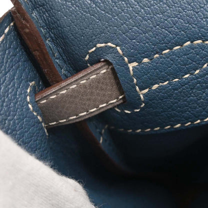 Hermes Etain Blue Thalassa Epsom Birkin 25 Verso Handbag