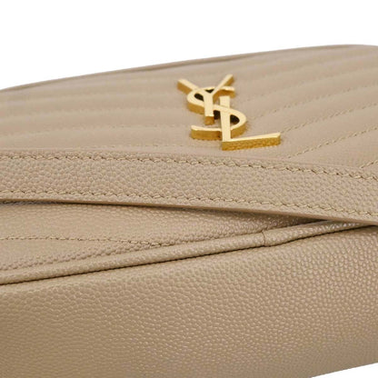 Saint Laurent Beige Leather Lou Crossbody Bag