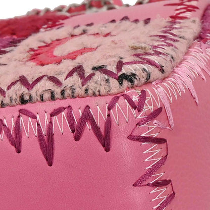 Chanel Pink Tweed Patchwork Shoulder Bag
