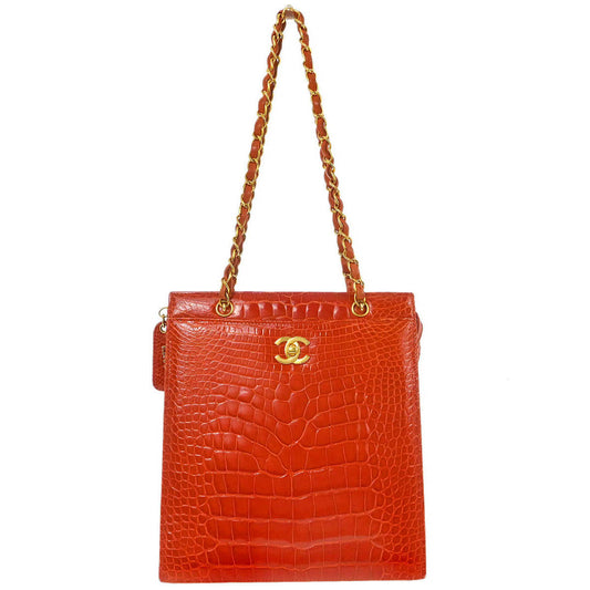 Chanel * 1997-1999 Orange Crocodile Tote Bag