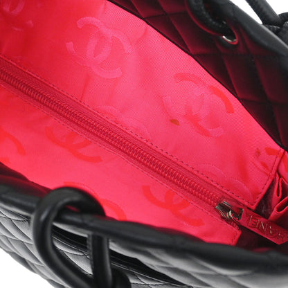 Chanel Black Calfskin Cambon Ligne Tote Handbag