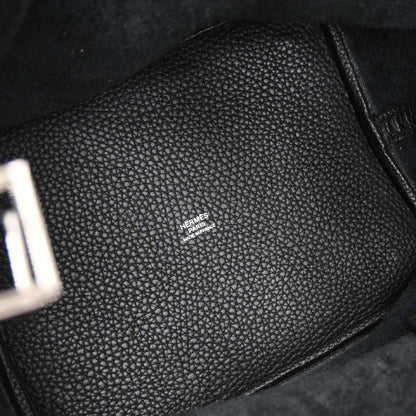 Hermes Black Taurillon Clemence Picotin Lock 22 MM Handbag