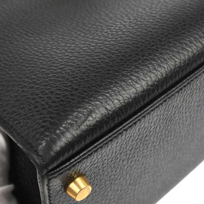 Hermes Black Ardennes Kelly 28 Sellier 2way Shoulder Handbag