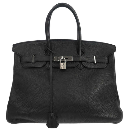 Hermes Black Taurillon Clemence Birkin 35 Handbag